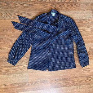 Vintage Swiss Dot Print Blouse